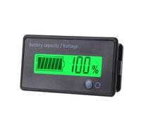 LCD Battery Capacity Tester Voltmeter for 6-63V Lead-Acid and Lithium Batteries, Power Level Indicator with Buckle Installation, Black and Green GY-6D Model