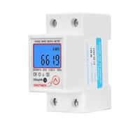 LCD Digital Backlight Single Phase Energy Meter Power Consumption Meter Wattmeter Electronic AC 220V 80A Reset(White shell)