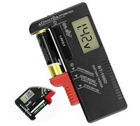 LCD Digital Battery Tester Universal Uk Battery Checker High Precision BT-168D Household Battery Volt Checker Tester Multi Size for AA AAA C D 9v 1.5v Button Cell Batteries (No Batteries to Operate)
