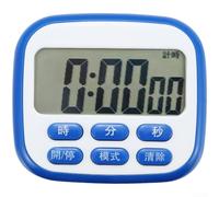 LCD Digital Countdown Timer Supporting 24 Hour Range with Clock and Count Up Modes Plus Built-in Stand Magnet and Hanging Hole for Stability (Blue)