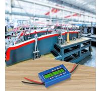 LCD Digital Display Ammeter for DC Power Analyzer 0-100A with 12V 24V Compatibility, Dual-Line Watt and Current Meter for Solar Panels, 84x50x20mm Blue ABS