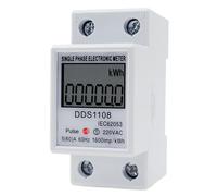 LCD Digital Display Power Consumption Meter Single Phase Energy Meter Watt Wattmeter kWh 230V AC 50Hz 60A Electric Din Rail(KWH Meter 80A)