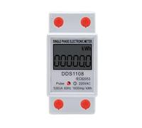 LCD Digital Display Power Consumption Meter Single Phase Energy Meter Watt Wattmeter kWh 230V AC 50Hz 60A Electric Din Rail(KWH Meter 60A)