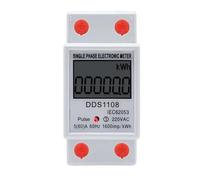 LCD Digital Display Power Consumption Meter Single Phase Energy Meter Watt Wattmeter kWh 230V AC 50Hz 60A Electric Din Rail(KWH Meter 80A)