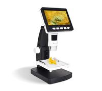 LCD Digital Microscope, 50x - 1000x Magnification, 4.3 Inch Screen, 1080P Resolution, 2 Million Pixel Lens, With 8 LED Lights, Connectable to PC, Laptop