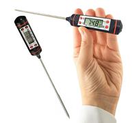 LCD Digital Probe Food Thermometer - Suitable for Catering, Kitchen, Cooking | Easy To Read Temperature When Cooking Food | Auto-Off For Battery Saving/Use For Roasting, Hot Beverages & Baking