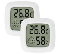 LCD Digital Room Hygrometer Thermometer, Jsdoin Mini Indoor Hygrometer Temperature Monitor Humidity Meter for Greenhouse, Garden, Cellar, Office(2 Packs)