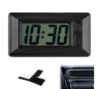 LCD Digital Table Car Dashboard Clock, Portable Mini Travel Clock Automotive Desk Timer With Adhesive Pad Small Electronic Clocks Large Numbers Easy To Read Date Time Battery Powered for Home Office