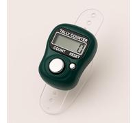 LCD Digital Tally Counter with Finger Ring Electronic Security Tasbeeh Trending Fidget Toy, Adjustable Knit Timer Beads for Islam Muslim Prayer Golf Scoring,Recording (1, GREEN)