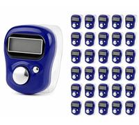 LCD Digital Tally Counter with Finger Ring Electronic Security Tasbeeh Trending Fidget Toy, Adjustable Knit Timer Beads for Islam Muslim Prayer Golf Scoring,Recording (1, BLUE)