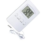 LCD Digital Temperature Gauge with External Sensors for Indoor Outdoor Records Values Compact Design Accurate Room Thermometers
