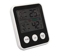 LCD Digital Thermometer Hygrometer HD Display Large Bold Fonts Realtime Monitoring Temperature Humidity Meter for Home Office Indoor Use ABS Material (Black)