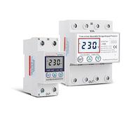 LCD Display Adjustable Over and Under Voltage Protector with Over Current Automatic Recovery Protective Device 63A 1Pcs Automatic switch (Color : 50a, Size : Single Phase)