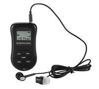 LCD Display Digital Radio, 60-108 MHZ Frequency Portabl eMini Pocket FM Radio with Earphones Lanyard More Than/equal to 32 DB Stereo Resolution Radio