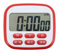 LCD Display Digital Timer with 24 Hour Countdown Clock and Count Up Functions Stand Magnet and Hanging Hole Design for Home Office Applications (Red)