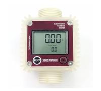 LCD Display Flow Meter K24 Electronic Turbine Flow Meter Sensor For, Urea, Kerosene, Gasoline, Water, Light Oil Versatile Unit Options(Red1)