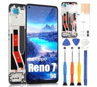 LCD Display for Oppo Reno 7 5G/Find X5 Lite 5G Replacement Screen for Oppo Find X5 Lite 5G CPH2371 6.43 Inch Screen Replacement Digitizer Touchscreen Assembly + Repair, Black with Frame