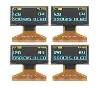 LCD Display Module 128x64 0.96in Self Illuminated Digital Screen Thin Plastic Layer 30PIN SPI IIC Interface for DIY Electronics Projects 4Pcs Pack (Exhibición de color azul amarillo)