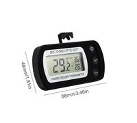 LCD Display Refrigerator Thermometer, Max/Min Record Digital Freezer Room Thermometer Waterproof Temperature Monitor with Hook(1pc Black)