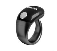 LCD Display Ring Counter with Counting, Self Locking Function, and Adjustable Fit for Comfort (Black)