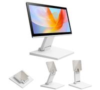 LCD Monitor Stand,Portable Monitors Desk Stand,MYOYAY Adjustable Vesa Monitor Stand with VESA Hole 75x75mm/100x100mm,10-27'' Flat Folding Metal Desk Mount (White)