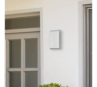 LCD Outdoor wall light 059, stainless steel, opal glass, 29 cm, IP44, E27