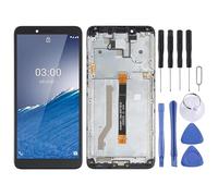 LCD Screen and Digitizer Full Assembly with Frame for Nokia C3(Black)