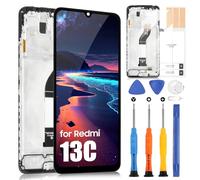 LCD Screen for Redmi 13C LCD Display for Xiaomi Redmi 13C 23100RN82L 23106RN0DA 6.74 Inch Replacement Touch Screen Digitizer Assembly with Repair Kit, Black with Frame