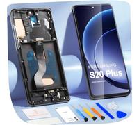 LCD Screen for Samsung S20 Plus LCD Display for Galaxy S20+ SM-G985 SM-G985F SM-G985F/DS Screen Replacement Touchscreen Digitizer Assembly + Repair (Black with Frame, No Footprint)
