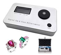 LCD Screens Gemstone Refractometer, 0.001 High Accuracy Jewelry Tester, 1.300-3.000 Refractive Index, Portable Diamond Identification Tools, Gem Measuring Instrument, for Jade, Crystal, Pearl
