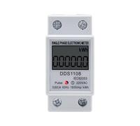 LCD Single Phase Electric Energy Meter KWH V A W AC Digital Watt-Hour Meter 220V 60A 50Hz Electric Din Rail(JUST KWH)
