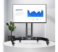 LCD TV Frame Floor Stand - 0-90 Degree Adjustable Tilt TV Stand, Mobile TV Cart, Height Adjustable Rolling Floor Stand for 32-65 Inch TVs