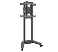 Lcd Tv Frame Floor Stand -0-90°Horizontal And Vertical Screen Rotation, Height Adjustable Conference Room Podium Mobile Cart For 32-60 Inch Tvs