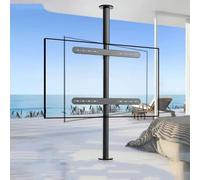 Lcd Tv Frame Floor Stand - 360 Degree Tv Floor Stand, Adjustable Tv Ceiling Mount, Suitable For 32-75 Inch Led Screens, Up To 110 Lbs, Rotating Divider Shelf, Tv Bracket,One colour,85,110cm