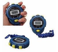 LCD Watch Timer Alarm Odometer Counter Digital Sport Stopwatch Chronograph Sport Watch Wristwatch Big (Blue, One Size)