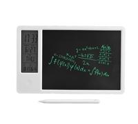 LCD Writing Tablet, 10 Inch Erasable Electronic Writing Pad, Large Doodle Board with Clock Calendar Temperature, Rechargeable Digital Whiteboard for Office Business Home (White)