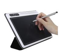 LCD Writing Tablet, Doodle Scribbler Pad Flexible and Bright Drawing Board for Business Supplies, with Hand Painting Tool (Black (with leather case))