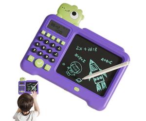 LCD Writing Tablet, Erasable Colorful Educational Toys with Calculator, Electric Toys Drawing Writing Tablet, National Learning Drawing Pad Color A
