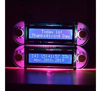 LCD1602 Vibration Clock DIY Kit with DS1307 Clock Chip and High Precision Crystal Oscillator - Digital LED Electronic Soldering Project with 5mm Pink LED and Voice Activated Wake