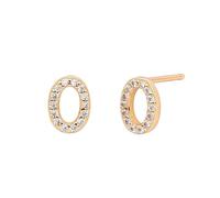 LCDIUDIU 925 Sterling Silver Initials Small Earrings, 18K Gold Plated Hypoallergenic 26 Letter A-Z Initial Earrings for Women 5A Zirconia Jewellery Gifts Birthday Valentine'S Day Gold O