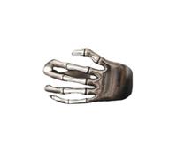 LCDIUDIU 925 Sterling Silver Rings for Women,Vintage Skull Hand Ring for Men Handmade Statement Expandable Oxidized Gothic Skeleton Band Devil'S Talons Halloween Costume Jewellery Gifts