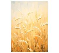 LCDIUDIU Abstract Golden Thick Textured Wheat Reed Botanical Canvas Wall Art Hand Painted Unframed Wild Grass Artwork Wall Decor for Living Room Bedroom 150X220Cm(60X88Inch)