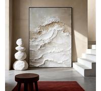 LCDIUDIU Canvas Wall Art Hand Painted Abstract Landscape Oil Painting Large Unframed Ocean Wave Canvas Wall Art Thick Textured Minimalist Wall Decor for Living Room Bedroom Office 120X180Cm(48X72Inc