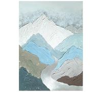 LCDIUDIU Canvas Wall Art Hand Painted Abstract Landscape Oil Painting, Modern Colorful Thick Texture Mountain Trail Scenery Unframed Artwork for Living Room Office Home Decor 50X70Cm(20X28Inch)