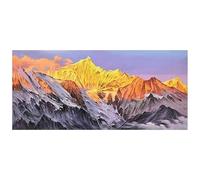 LCDIUDIU Canvas Wall Art Hand Painted Abstract Landscape Oil Painting, Modern Golden Mountain In The Sun Scenery Unframed Artwork for Living Room Office Home Decor 100X200Cm(39.4X78.7Inch)