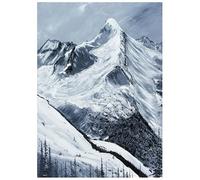 LCDIUDIU Canvas Wall Art Hand Painted Abstract Landscape Oil Painting, Modern Snow Mountain Scenery Unframed Artwork for Living Room Office Home Decor 50X70Cm(20X28Inch)