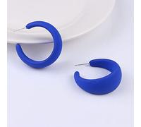 LCDIUDIU Earrings, 2Pcs Royal Blue Frosted C-Shaped Acrylic Stylish Charm Hypoallergenic Studs Earrings Exquisite Jewelry For Women Lady Girls Marry Party Birthday Gifts