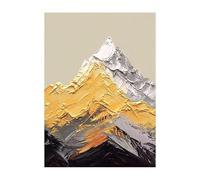 LCDIUDIU Hand Painted Mountain Oil Painting, Unframed Thick Impasto Textured Peak Landscape Canvas Wall Art for Living Room Entryway Modern Minimalist Home Decor 120X180Cm(48X72Inch)