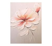 LCDIUDIU Hand Painted Pink Peony Flower Oil Painting, Unframed Thick Impasto Textured Floral Canvas Wall Art Blossom Painting for Living Room Bedroom Aesthetic Home Decor 70X100Cm(28X40Inch)