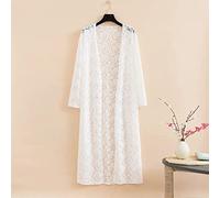 LCDIUDIU Ladies Cardigan, Women’S Floral Lace Bolero Long Waterfall Cardigans Summer Shrug Top Ladies Long Sleeve Shrug Blouse Top Hollow Out Lightweight Jacket See Through Cover-Up For Dress,White,M